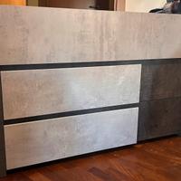 Comò legno moderno camera da letto 3 cassetti