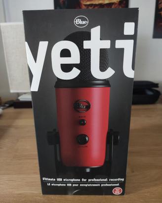 (Blue) Microfono Rosso Yeti Professionale USB
