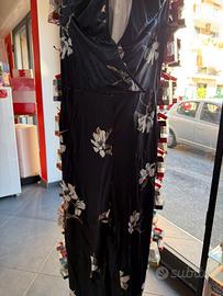 Vestito nero con fiori – taglia XXL, nuovo
