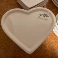 Piattini a cuore portacandele porcellana