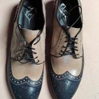 scarpe eleganti modello Oxford/Brogue bicolore