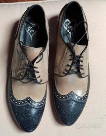 scarpe eleganti modello Oxford/Brogue bicolore