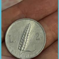 RARA MONETA ITALIANA DA 2 LIRE – 1949