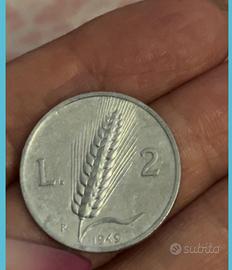 RARA MONETA ITALIANA DA 2 LIRE – 1949