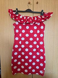 Vestito a pois rosso e bianco