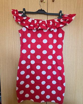 Vestito a pois rosso e bianco