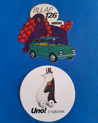 Adesivi stickers pubblicitari Fiat anni '70 e '80