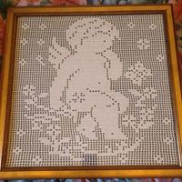 Quadro Uncinetto ANGIOLETTO  fatto  a mano