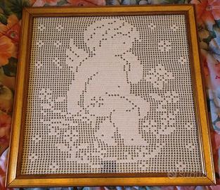 Quadro Uncinetto ANGIOLETTO  fatto  a mano