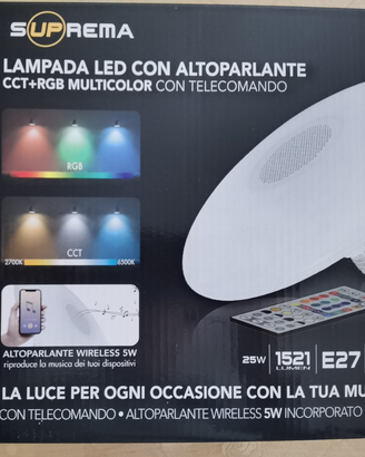 Lampada led rgb multicolore con altoparlante