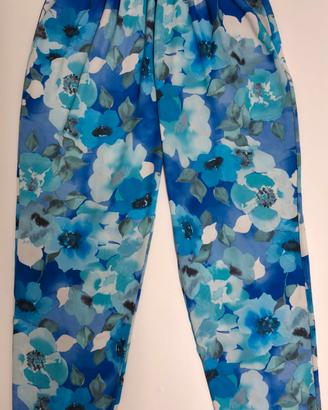Pantaloni casual a stampa floreale tg XL