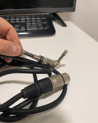 Cavo 1 metro audio PROEL Jack 90° e XLR femmina