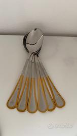 Set di cucchiai in acciaio inox laccato oro