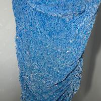 Vestito tubino azzurro con paillettes