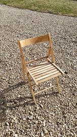 Set di 10 sedie pieghevoli in legno