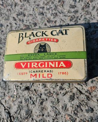 porta sigarette black cat Virginia vintage 1930