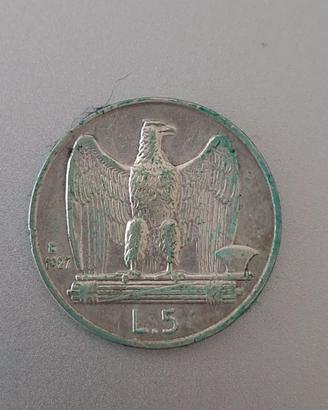 MONETA LIRE 5 DEL 1927!!!