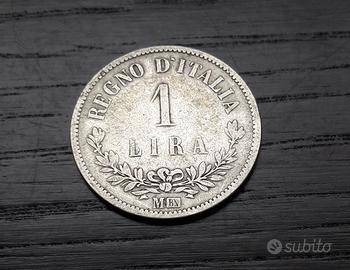 ARGENTO _ 1 lira 1863M valore ITALIA REGNO