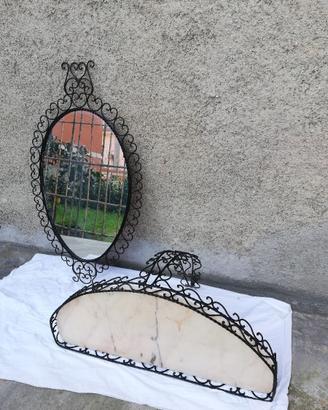 specchio e tavolino vintage prezzo da concordare