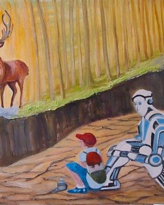 Quadro moderno olio su tela 70x50cm Nuovo Esposto