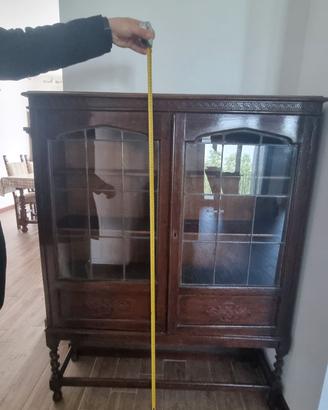 Vetrina Vintage Inizio '900 con Vetri Piombati