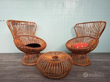 Set Poltrone pouf Margherita Albini per Bonacina