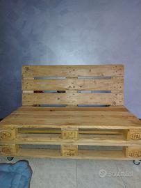 Divano pallet 2 posti EPAL con rotelle