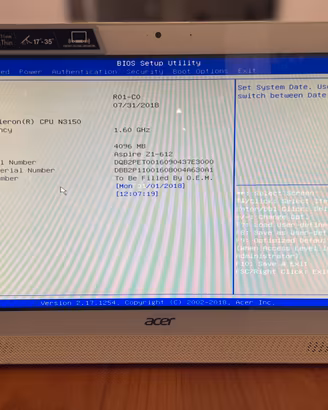 Computer Acer all in one