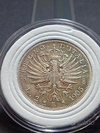 2 Lire AQUILA SABAUDA del 1905  (Eccellente Quali