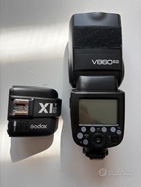 Flash GODOX V860II + TRigger XT1 per Olympus
