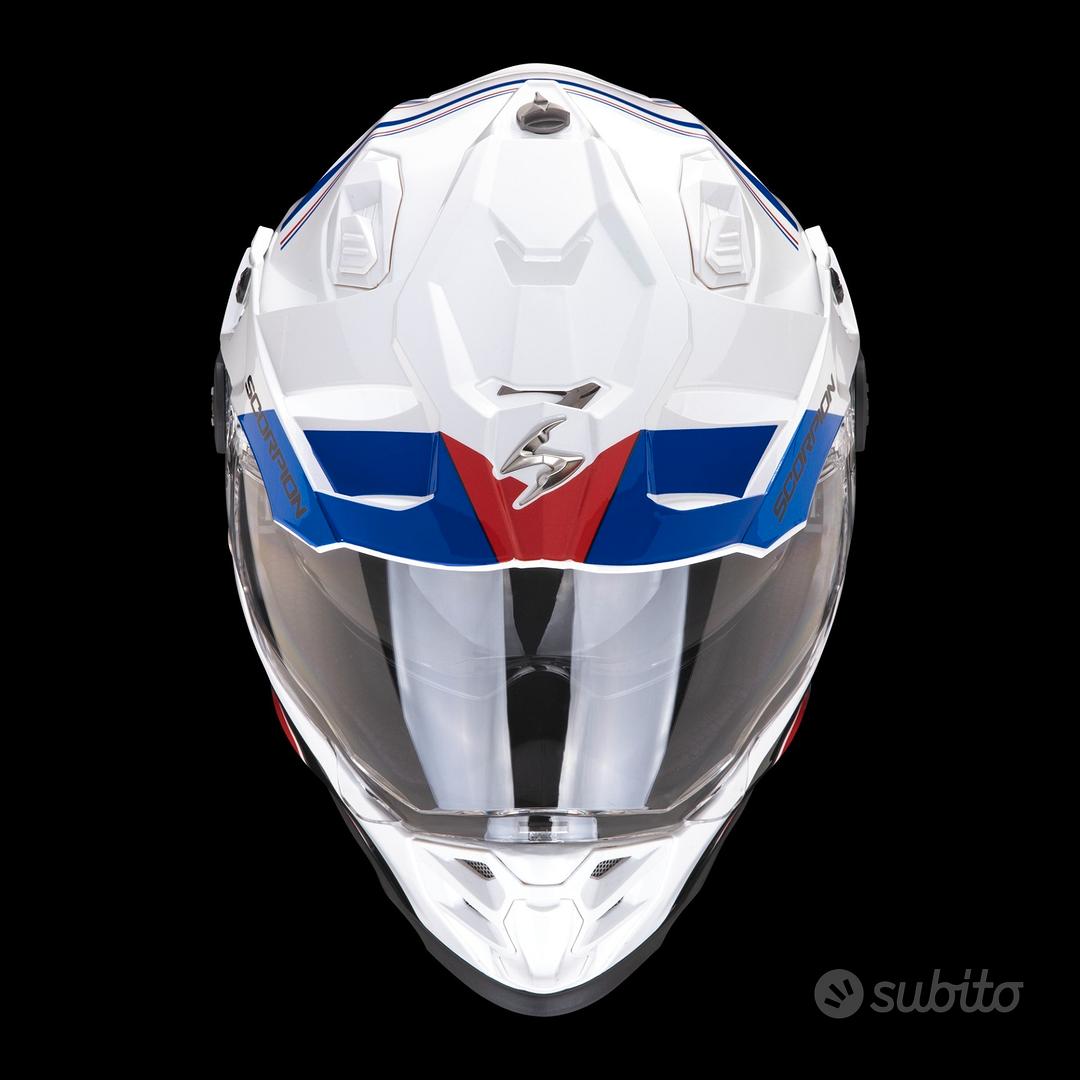 Casco Touring Scorpion ADF-9000 Air Evo Desert Bianco Blu Rosso