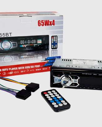 AUTORADIO BLUETOOTH 1 DIN CON VIVAVOCE RADIO MP3