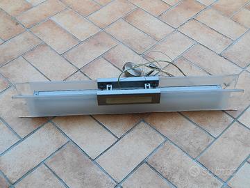 Lampadario sospensione vetro metallo lineare 