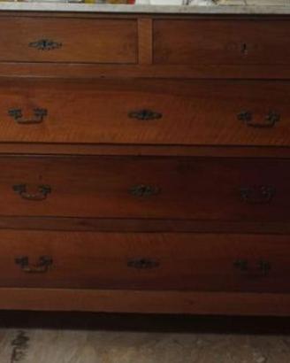 Cassettiera e comodino con piano in marmo anni 50