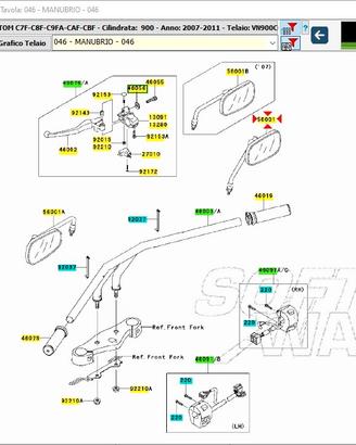 Specchio Dx Kawasaki VN Custom 900 560010073