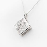 Collana in Oro Bianco 18 Carati con Ciondolo Rombo