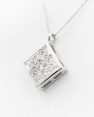 Collana in Oro Bianco 18 Carati con Ciondolo Rombo