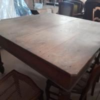 TAVOLO QUADRATO IN LEGNO DI CILIEGIO,META' 800