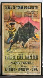 Manifesto corrida vintage incorniciato 99x56 cm