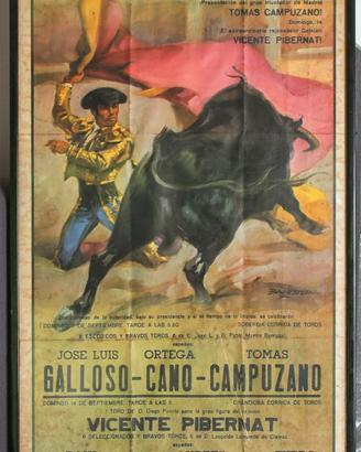 Manifesto corrida vintage incorniciato 99x56 cm