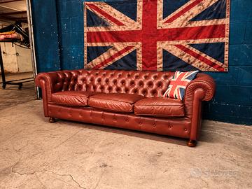 Divano club Chester Chesterfield in vero cuoio 