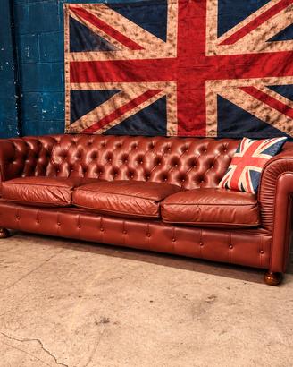Divano club Chester Chesterfield in vero cuoio 