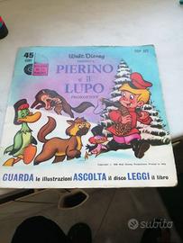 Libro disco"Pierino e il lupo" walt disney vintage