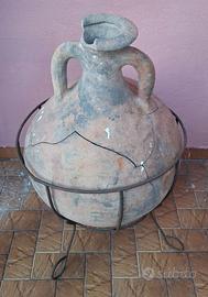 ANFORA TERRACOTTA ANTICA 90 cm x 60 con piedistall