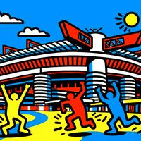 San Siro Stadio Milano Poster Keith Haring Stampa