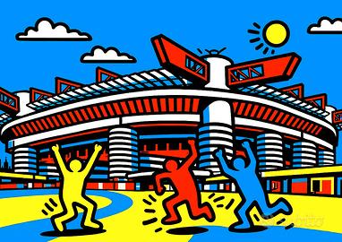 San Siro Stadio Milano Poster Keith Haring Stampa
