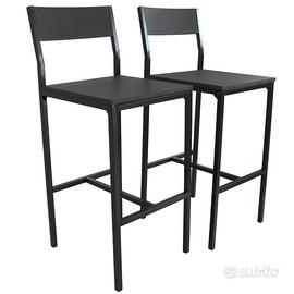 Lignano set 2 sgabelli colore nero design