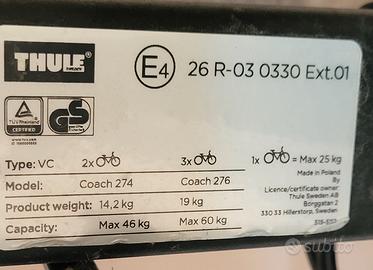 Portabici Thule modello Coach 276