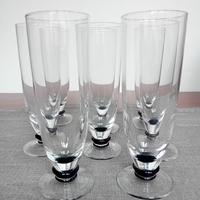 8 bicchieri flute con cerchio nero alla base