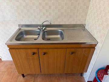Lavabo cucina doppia vasca con mobiletto